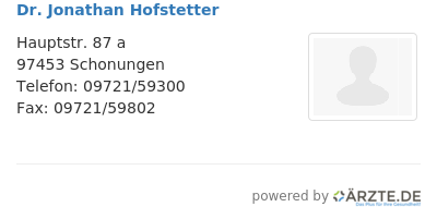 Dr jonathan hofstetter