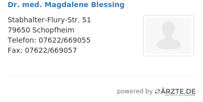 Dr med magdalene blessing