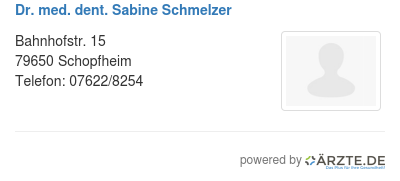 Dr med dent sabine schmelzer