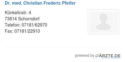 Dr med christian frederic pfeifer