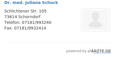 Dr med juliana schock