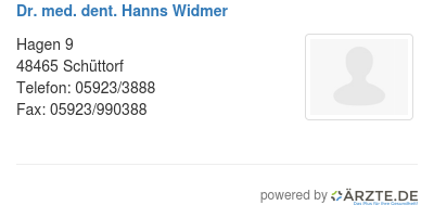 Dr med dent hanns widmer