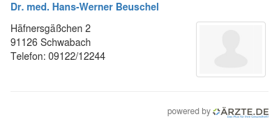 Dr med hans werner beuschel