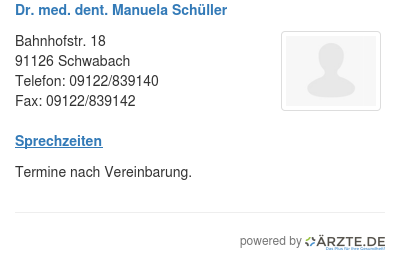 Dr med dent manuela schueller