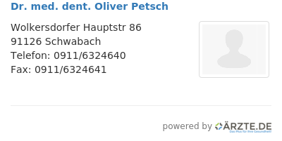 Dr med dent oliver petsch