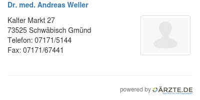 Dr med andreas weller