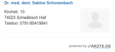 Dr med dent sabine schonenbach