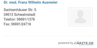 Dr med franz wilhelm ausmeier