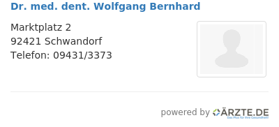 Dr med dent wolfgang bernhard