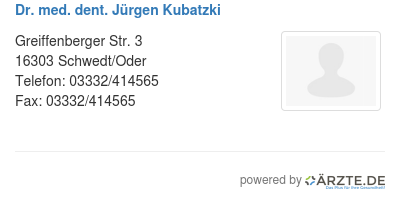 Dr med dent juergen kubatzki