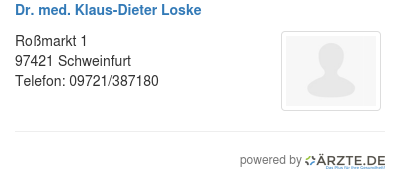 Dr med klaus dieter loske