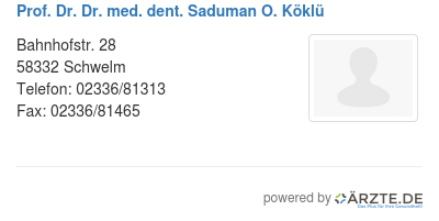 Prof dr dr med dent saduman o koeklue
