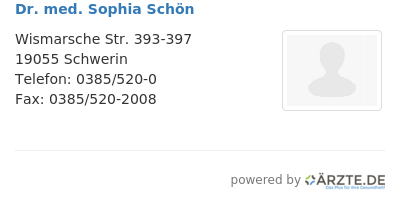 Dr med sophia schoen
