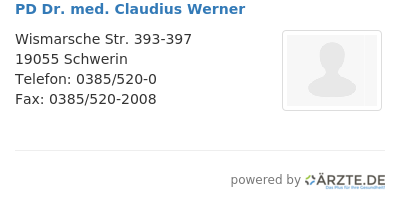 Pd dr med claudius werner