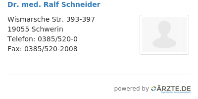 Dr med ralf schneider