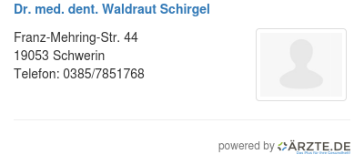 Dr med dent waldraut schirgel