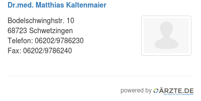 Dr med matthias kaltenmaier