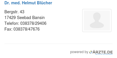 Dr med helmut bluecher