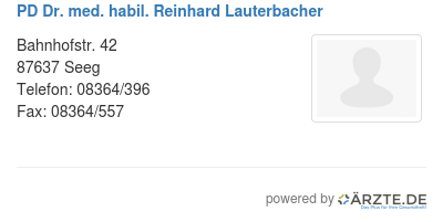 Pd dr med habil reinhard lauterbacher