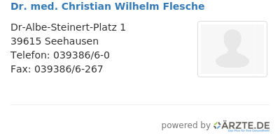 Dr med christian wilhelm flesche