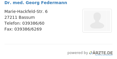 Dr med georg federmann