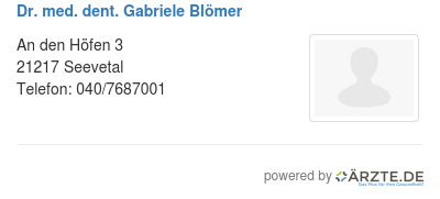 Dr med dent gabriele bloemer