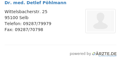 Dr med detlef poehlmann