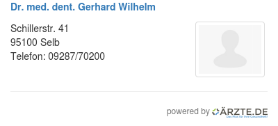 Dr med dent gerhard wilhelm
