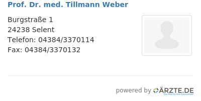 Prof dr med tillmann weber