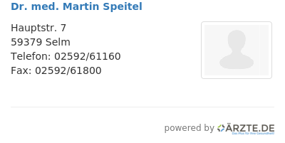 Dr med martin speitel