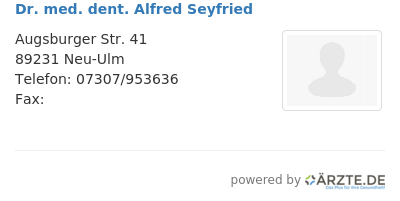 Dr med dent alfred seyfried
