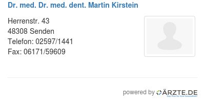 Dr med dr med dent martin kirstein