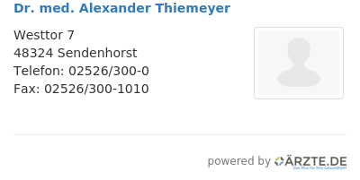 Dr med alexander thiemeyer