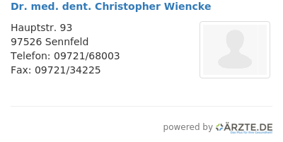 Dr med dent christopher wiencke