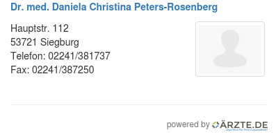 Dr med daniela christina peters rosenberg