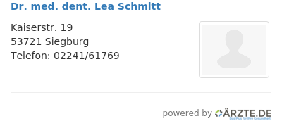 Dr med dent lea schmitt
