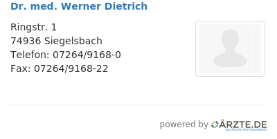 Dr med werner dietrich