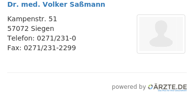 Dr med volker sassmann