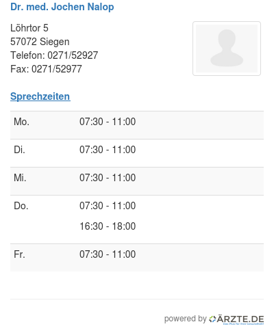 Dr med jochen nalop