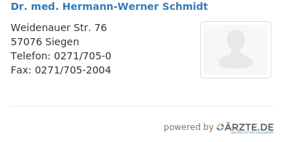 Dr med hermann werner schmidt