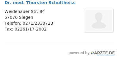 Dr med thorsten schultheiss