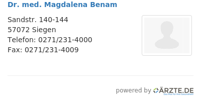 Dr med magdalena benam