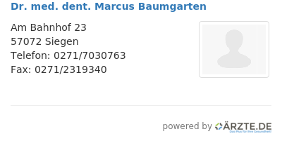 Dr med dent marcus baumgarten