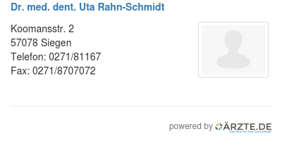 Dr med dent uta rahn schmidt