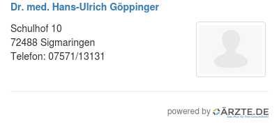 Dr med hans ulrich goeppinger