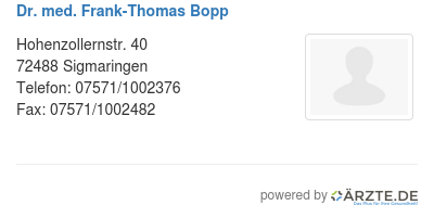 Dr med frank thomas bopp