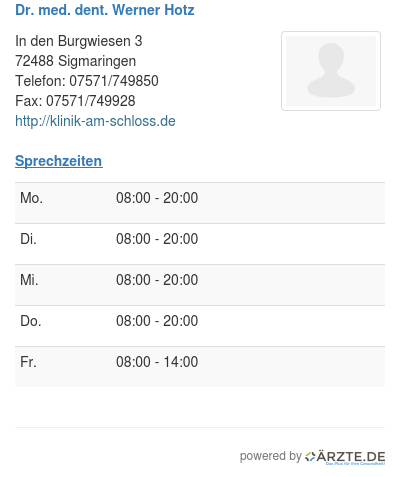 Dr med dent werner hotz