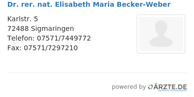 Dr rer nat elisabeth maria becker weber