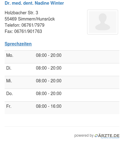 Dr med dent nadine winter