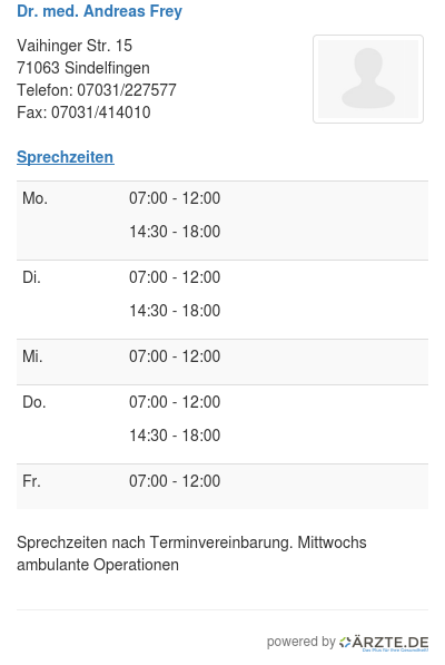 Dr med andreas frey